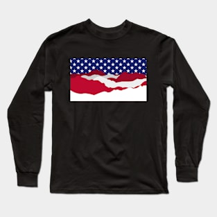 American Flag Landscape Long Sleeve T-Shirt